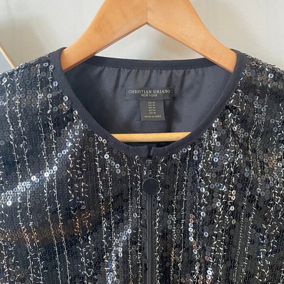 Christian Siriano Black Sequin Evening Jacket | Size M (Runs Small), EUC - Picture 6 of 6